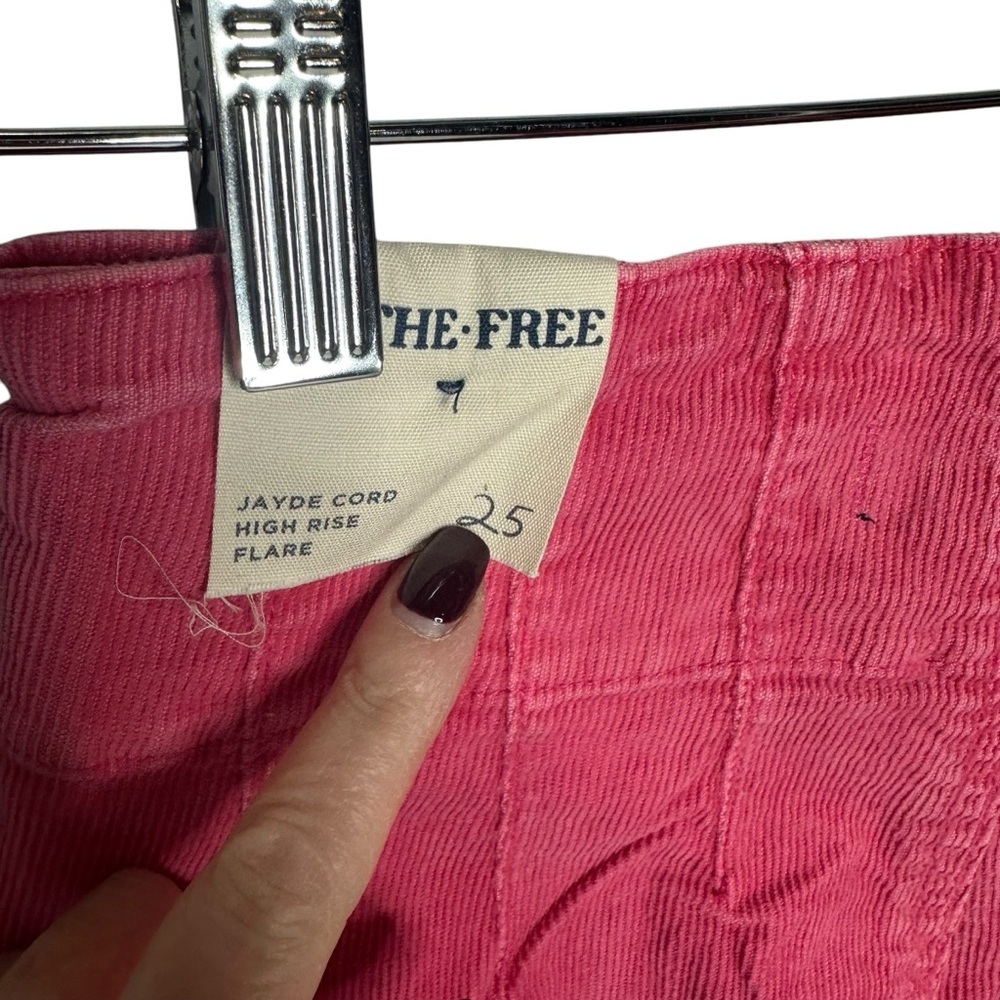 NWT Free People We The Free Jayde Cord Flare Jeans pink rose 25 - Picture 14 of 15